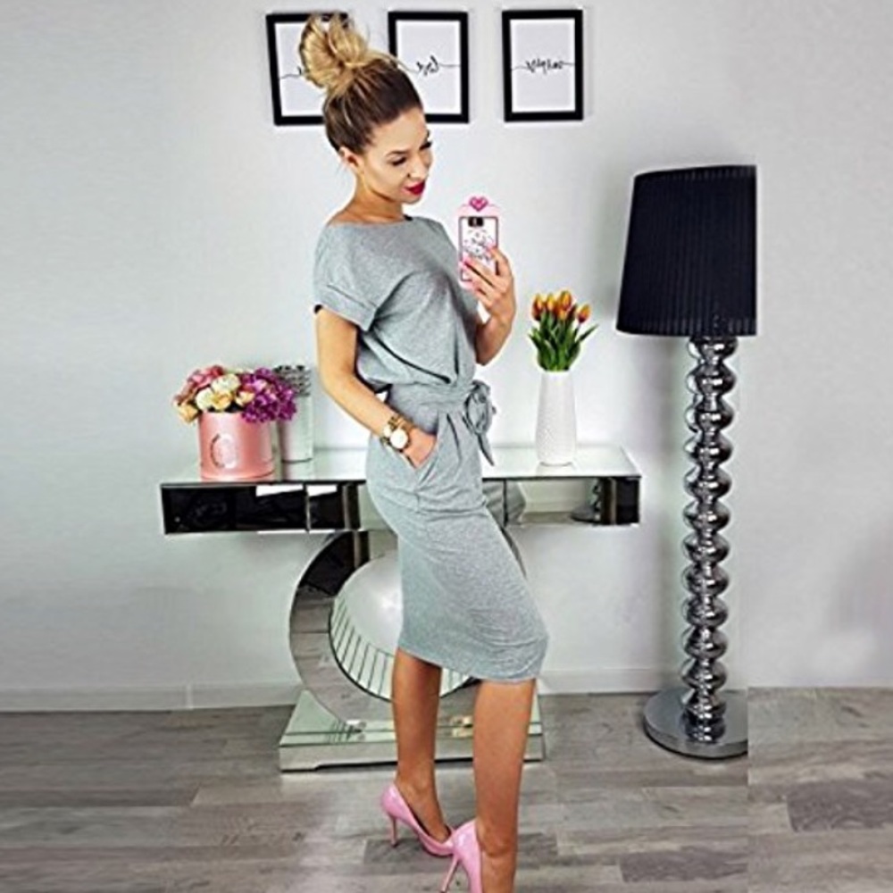 Trina midi in grey